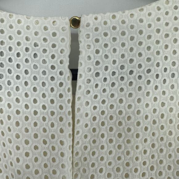 J. CREW A-Line Dress Eyelet Keyhole Back Size 6P White Easter Spring Bohochic - Picture 3 of 6